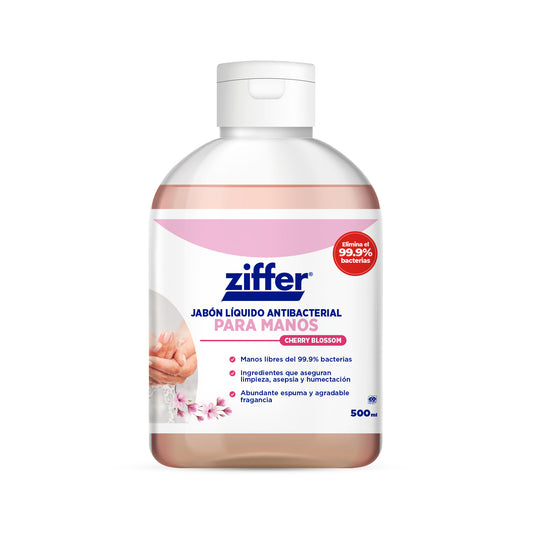 Jabón Líquido Antibacterial para Manos Ziffer® Cherry Blossom x 500 mL